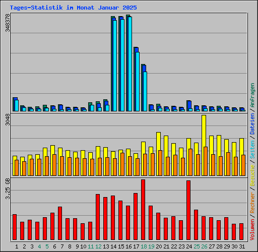 Tages-Statistik im Monat Januar 2025